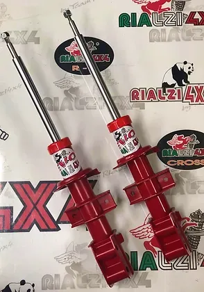 Ammortizzatori anteriori rialzati stelo + 2 cm e piatto + 2 cm panda 4x4 prima serie